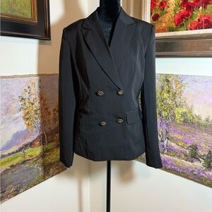 Chic Black Double-Breasted Women's Blazer